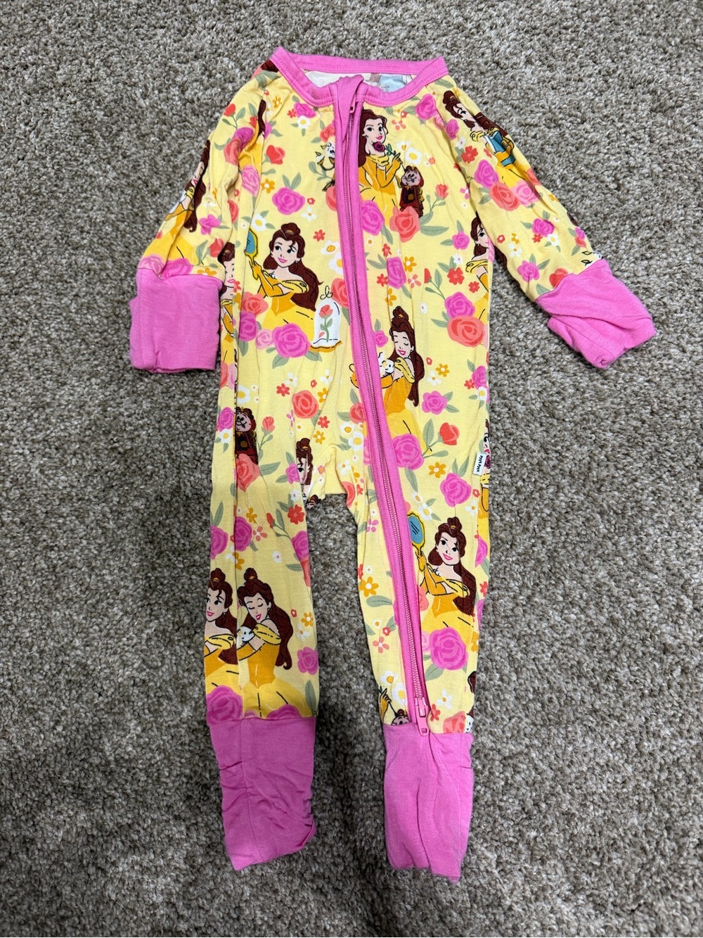 Little Sleepies Disney Princess Belle beauty and the beast NB zippy